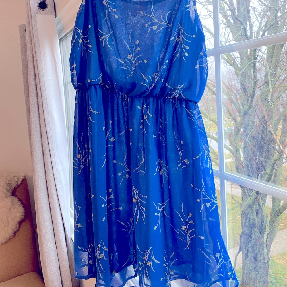 Blue lush summer sun dress